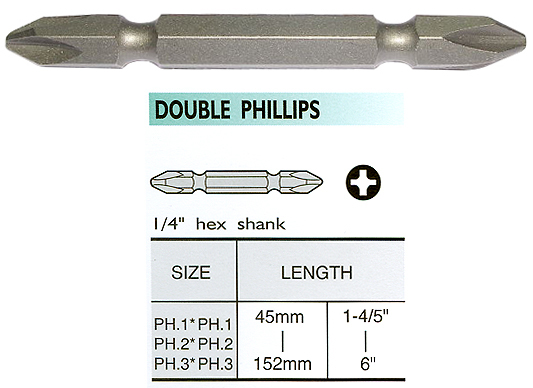 Double End Bits - Double End Phillips Bits